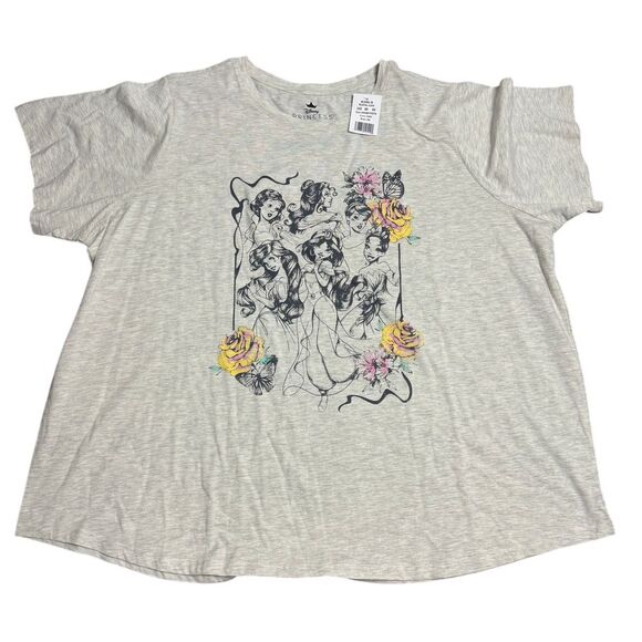 Disney Tops - Disney Princesses Plus‎ Size 3X Gray Short Sleeve Graphic Tee